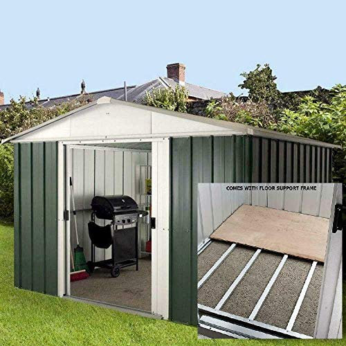 Yardmaster Apex Metal Garden Shed, 10 x 13 with Steel Floor Support Frame