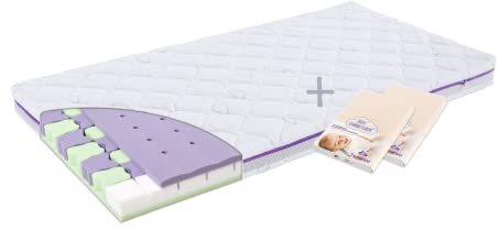 Träumeland Set Matratze Butterfly 70 x 140 + 2 Spannbetttücher Tencel beige