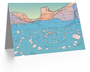 Wee Blue Coo Isle of Skye Scotland Fairy Glen Stone Circle Illustration Greetings Card