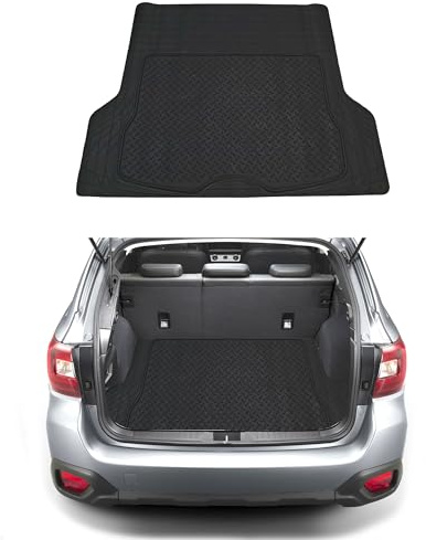 Universal-Kofferraum-Matte, zuschneidbar entlang der vorgegebenen Linien, aus Gummi, Maße des Teppichs 142 x 111 cm, Schwarz