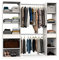 MUEBLES PITARCH | Armario Vestidor Ropero Abierto, 2 Barras, 2 Cajones, 8 Estantes, Blanco, 200x200x50cm (Alto x Ancho x Fondo), Moderno, Gran Capacidad, Modelo Cloe