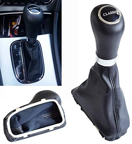 Hacreyatu Palanca de Cambios de Automático Pomo Palanca de Cambios Polaina Bota Cuero para Mercedes-Benz C Class W203 W209 (Classic)