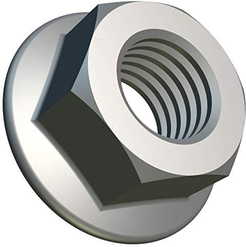 M10 Dado Flangiato Esagonale Acciaio Autobloccante (Confezione da 10) Vite Seghettata Interno Zincato per Bulloni/Viti - Dadi Chiusura Standard Certificato DIN 6923 (10mm)