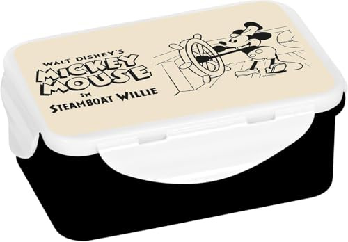 Gedalabels Brotdose Mickey in Steamboat Willie Vintage 1100ml PP| Brotbox | Lunchbox | luftdicht | lebensmittelecht