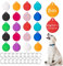 HACRAHO 20 Stück runde Aluminium-Haustier-ID-Tags – blanko gravierte Hunde-Namensschilder mit 20 Schlüsselringen, 3,5 x 3,2 cm