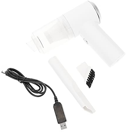 SOLUSTRE Handstaubsauger Automatischer Staubsauger Auto Innenreinigung Staubsauger Fahrzeug Auto Vakuum Kabellose Autowaschanlage Auto Staubsauger Autofänger Kollektor Weiß Innere Abs
