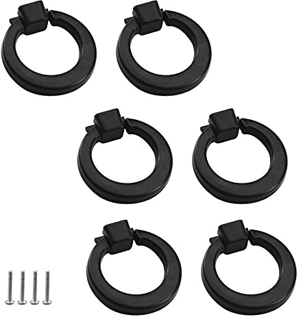 Zerniple Solide Aluminiumlegierung, bündiger Ring, Schrankgriff, unsichtbarer Türknauf für Küchenschrank, Schubladen, Kleiderschrank (6 Stück)