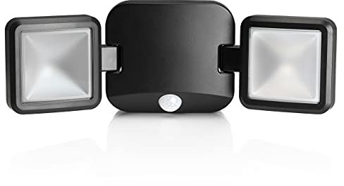 Auraglow Outdoor Wireless Battery Operated LED Motion Activated PIR Sensor Spotlight Twin Security Light