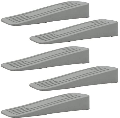 Door Wedge | Non-Slip Rubber Stopper | Grey | Pack of 5