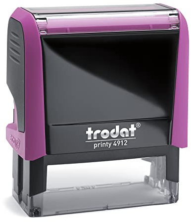 Trodat Printy Line 4912 (Fuchsia, Large 47x17 mm) Tampon encreur professionnel personnalisé, auto-encreur, tampon d'entreprise, tampon d'adresse