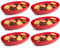 AC - Pack de 6 Bandejas ovalados Decorativa para Navidad – Reutilizable - Fabricado en España - Capacidad 1080 ml - 5 x 16 x 24 cm - Color Granate