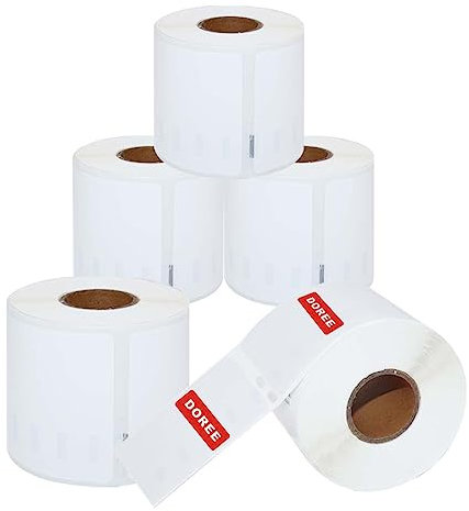 Doree 5 Rollen 99014 54mm x 101mm 1100 Versandetiketten/Namensschilder (Groß) Selbstklebende Etiketten Kompatibel mit DYMO S0722430 für LabelWriter 450 Serie und 4XL