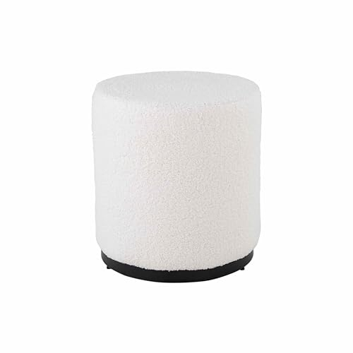 Kick Collection Pouffe Teddy - Weiß - Modern und Hochwertig - Teddystoff und Metall - Erhältlich in vielen Farben