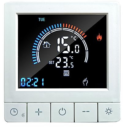 Termostato intelligente,HUIOP Termostato Digitale Programmabile con Blocco Bambini Display LCD Sensore NTC Riscaldamento Elettrico Regolatore di Temperatura a Pavimento Caldo Termostato a Parete Intel