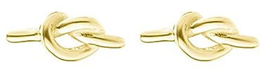 Ohrstecker Sterling-Silber 925 massiv Herzknoten Brezel Knoten zweifarbig Rhodium / 18K Gold, Einheitsgröße, Sterling Silber Sterlingsilber Rhodium 18 Karat Gold