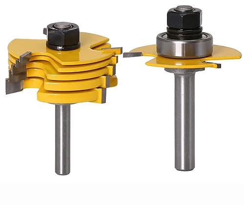 Bestgle 8mm Shank 6 Kerf Slot Router Bit Adjustable 3 Wing Joint Slotting Woodworking Milling Cutter Tool