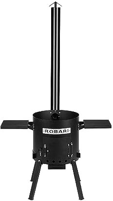 BEM Feuerofen mit Schornstein 40 cm für Kasan 12-15 Liter mit 2 Ablagen