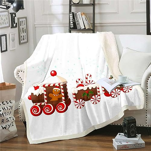 Decke 200 X 200 cm Kuscheldecken Flauschig 3D Süßigkeiten-Cartoon-Spielzeug Mit Weihnachtsmotiv Weich Warme Flanell Wohndecke Fleecedecke Bettüberwurf Sofadecke Couchdecke Geschenke Für Kinder Teenag