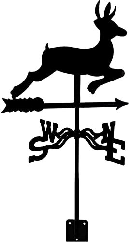Windfahne Wetterfahne Hirsch Windrichtungsanzeige Wetterfahne Messwerkzeuge Edelstahl Langlebige Windfahne mit Anti-Rost-Beschichtung für Garten Terrasse Hof Ornament (D)