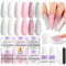 SAVILAND 13 in 1 Dipping Powder Nails Set: 6Farben Nagel Dip Pulver Set mit Vitamin Rizinusöl Dip Liquid Base & Top Aktivator Keratin Dip Powder Kit für Hexa Nutri Stärkung French Nail Art Maniküre