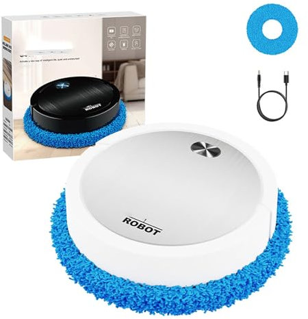 Mocio Lavapavimenti senza fili, Mocio Elettrico Cordless, Mop Elettrico senza Fili, Pulizia leggera quotidiana, Leggero e Ricaricabile, per Pavimenti in Legno Duro, Piastrelle e Laminato,Bianca