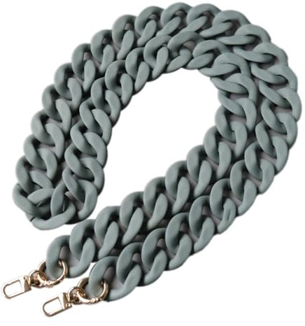 Wambere 1 Stück 120cm Acryl Taschenkette Beutelkette Schulterriemen Kette Trageriemen Bag Chain Tasche Kettenriemen mit Metallschnallen für DIY Taschenzubehör Geldbörsen Handtasche Ersatzkett,Grün