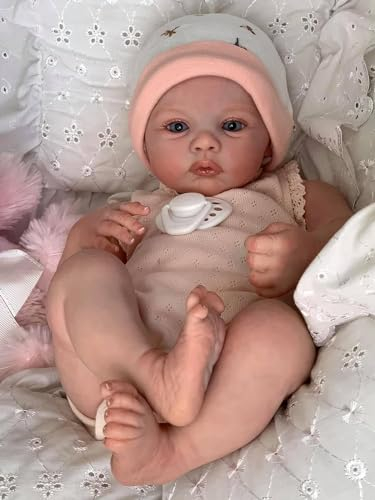 RXDOLL Lebensechte Reborn Baby Puppen Mädchen 18 Zoll Ganzkörper Vinyl Silikon Realistische Neugeborenen Baby Puppen, die echt Aussehen Anatomisch korrekt Waschbar Spielzeug Meadow