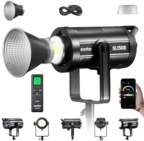 GODOX SL150III LED VideoLeuchte,SL150W Bowens-Mount Tageslicht-ausgeglichene kontinuierliche Beleuchtung mit 8 FX-Effekt,für Fotografie Fotostudio (SL150III)