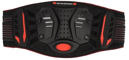 Professioneller Motorrad-Nierengurt, PP-Schale, Schwarz-Rot, Atmungsaktiver Anti-Fall-Hüftgurt für Motocross-Fahrer, Atmungsaktives Sommerdesign, Ganzjährige Verwendung, (S 13x8cm)