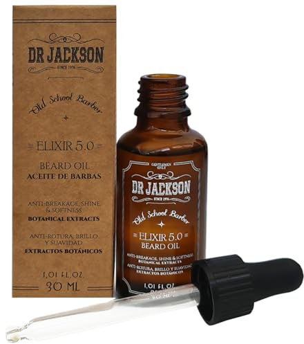 DR. JACKSON Aceite para Barba Hombre para Suavizar Barba Dura - Beard Oil Aceite Crecimiento Barba - Aceite de Barba hombre 30ML - Aceite Barba Hombre para Cuidado Barba con Barba Aceite de Cañamo