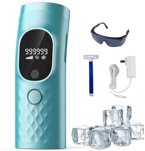 Épilation au laser pour femmes et hommes, machine à dégivrer permanent IPL sans douleur avec rasoir et lunettes, 999,999 flashs pour corps et visage avec câble