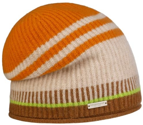 Seeberger Stripe Headsock Kaschmirmütze Beanie Wollmütze Strickmütze Damenmütze Damen - Oversize Winter Herbst-Winter