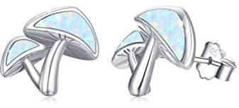 Pilz Ohrringe für Frauen 925 Sterling Silber Pilz Opal Ohrstecker Niedliche Pilz Ohrringe Pilzschmuck für Freunde