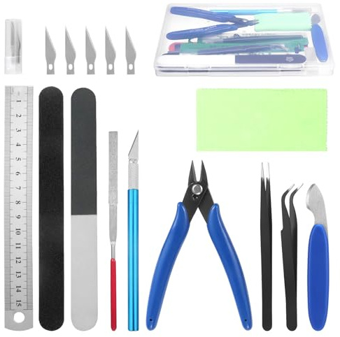 Fippy 11PCS Modellverktygssatser, Gundam-modellverktygssatser, hobby verktygssats för montering, konstruktion och reparation av Gundam-basmodeller