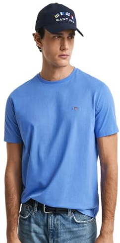 Gant Herren Reg Shield Ss T-Shirt T-Shirt, Perfect Blue, XL