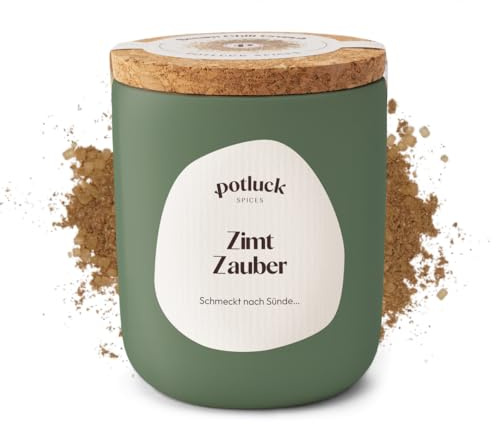 Potluck | Zimt Zauber | Würzmischung im Keramiktopf | 90g | Vegan, glutenfrei und mit natürlichen Inhaltsstoffen