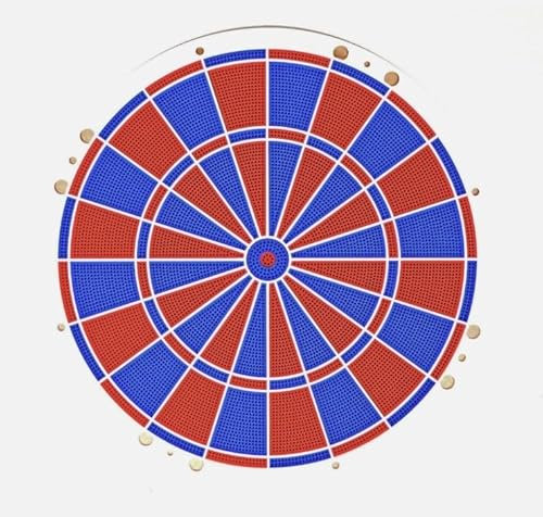 Dartscheibe/Ersatz Wurfkreis mit 82 Dart Segmente passend für Löwen Turnier HB8 + HB9 Dart SM94 + SM96