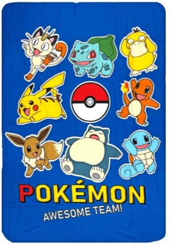 CARTOON Kinderdecke Decke 100% Polyester 100 x 140 cm (Pokémon)