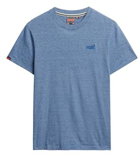 Superdry, T.Shirt Essential Logo EMB Tee, M1011245A, Ocean Blue Feeder, L, Herren, Erwachsene