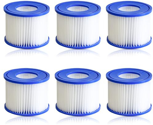 BORDEAG FILTRI VI PER PISCINA 6 PEZZI FILTRI Whirlpool FILTRI CARTE FILTRO VI PER Bestway Miami, Monaco Lay-Z-Spa, Vegas, Flowclear Pool Filter Sostituisce la cartuccia originale 58323
