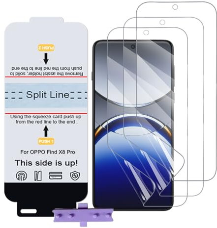 SLBESTLUC Film de protection pour smartphone pour OPPO Find X8 Pro, 3 pièces Transparent Film de Protection d'écran, TPU Film Hydrogel ecran de protection (Verre non tempérée)