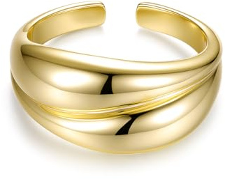 PHNIBIRD Gold Ringe Damen 14K Vergoldet Wasserfest Ring für Frauen