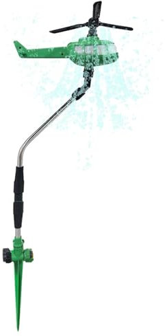Arroseur de Jardin, Outil d'Irrigation Rotatif à 360 Degrés, Arrosoir Hélicoptère pour Jardin Fleurs Pelouse et Gazon d'Extérieur