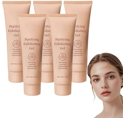 Sanft reinigendes Peeling-Gel für Gesicht und Körper - Enzyme-Peeling-Reiniger, Tiefenreinigung & Feuchtigkeitspflege, verbessert Hautton, sicher für empfindliche Haut & alle Hauttypen (5 STÜCKE)