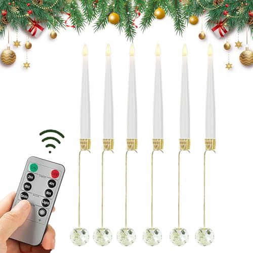 per albero di Natale - elettriche con telecomando per albero - Ornamenti LED 6 pezzi per feste matrimonio casa cucina
