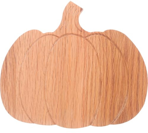 Kürbisförmiges Schneidebrett aus Eiche mit Griff für Halloween | Truthahn, Fleisch, Gemüse und Käse, Servierbar als Wurstplatte, Herbstdeko für Thanksgiving