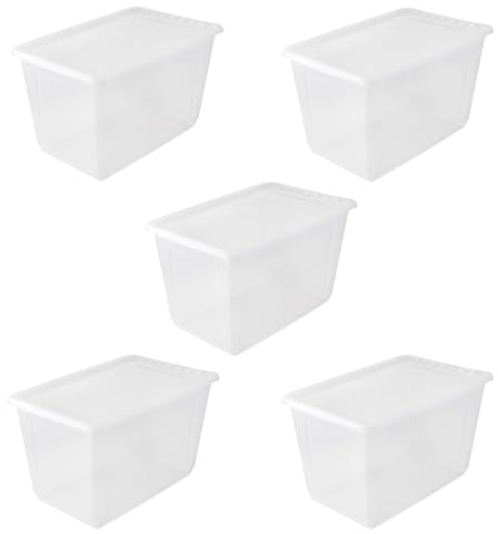 keeeper bea 5x Aufbewahrungsbox mit Air Control System, 59 x 39 x 35 cm, 52 l, Transparent