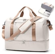 for Easyjet Airlines Underseat Cabin Bag 45x36x20 Weekend Overnight Carry on Holdall for Women Travel Duffel Sport Gym Tote Mum Hospital Bags with Wet Pocket,E03-Beige Brown