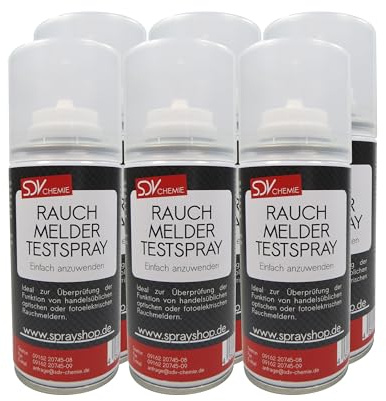 SDV Chemie Rauchmelder Testspray 6X 150ml Prüfspray | Tester für optische Rauchmelder, Für fotoelektrische Rauchmelder