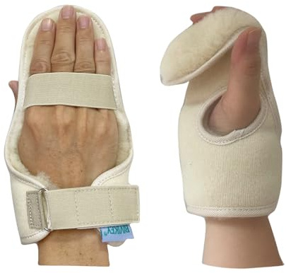 BIVIKEY 1 Pcs Supe Soft 100% Wool Palm Protector Right Hand Glove Comfortable Palm Pad | for Ideal for the Elderly MS, Strokes, Hand Contractures & More Unisex WoolWhite